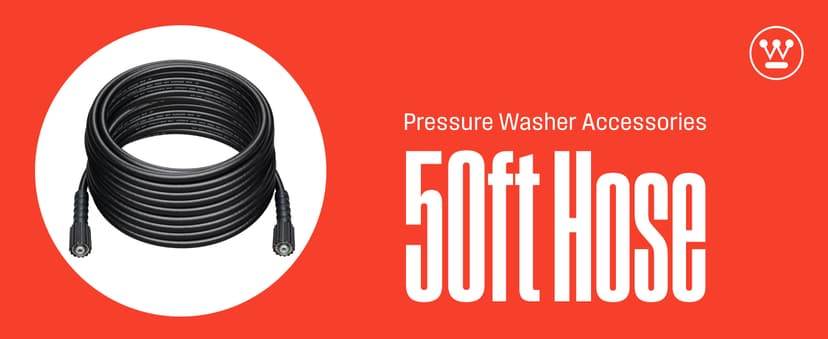 Westinghouse 50 ft PVC Pressure Washer Hose - 3400 Max PSI - For Gas and Electric Pressure Washers