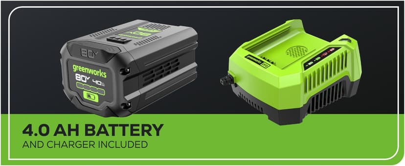 Greenworks 80V 21" Brushless Cordless (Push) Lawn Mower (75+ Compatible Tools), 4.0Ah Battery and 60 Minute Rapid Charger Included