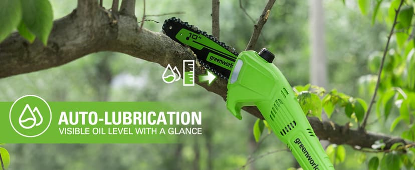 Greenworks 40V 10" Brushless Pole Saw + Pole Hedge Combo, 2.5Ah Battery and Charger Included