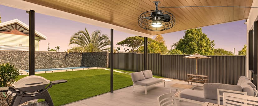 Outdoor Ceiling Fans with Light for Patios, 20'' Wet Rated Gazebo Fan Remote&APP Control, Dimmable Hanging Fan with Plug in Cord for Pergola, Black