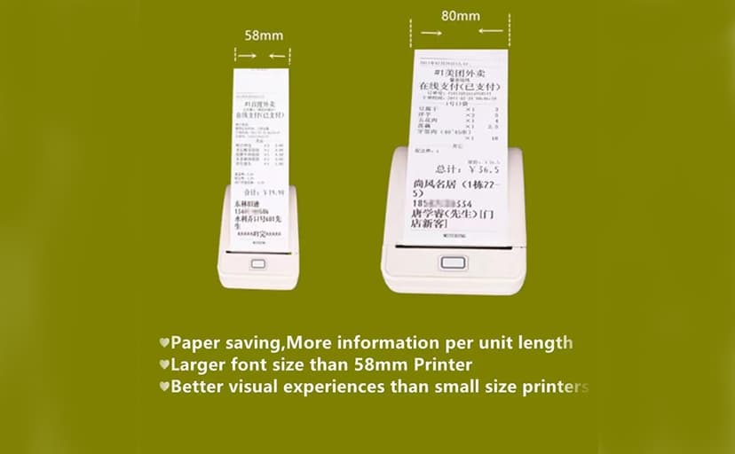 NOT for iOS/ipad/MAC/iPod, only Compatible with Android/Windows,80mm Portable Bluetooth Receipt Thermal Printer Wireless Ticket Bill Invoice pos Printer for Small Business