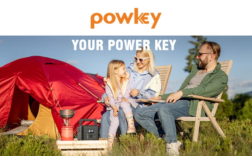 200W Portable Power Station, Powkey 120Wh/33,000mAh Power Bank with AC Outlet, 110V 6 Outputs Solar Generator External Battery Pack with LED Light for Home Use and Outdoor Camping