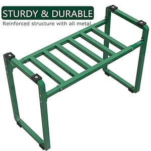FLINTER Garden Kneeler and Seat, 10.2" Wider Heavy Duty Thick Gardening Bench for Kneeling and Seat - Multifunctional Kneeler Bench, Gardening Gifts for Women, Seniors Grandparents, Green