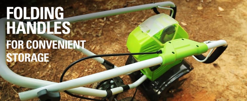 Greenworks 40V 10" Cordless Tiller / Cultivator, 4.0Ah Battery and Charger Included, Green