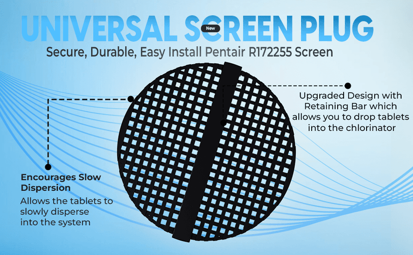 R172255 Screen Replacement Compatible with Pentair Rainbow Automatic Chlorine/Bromine Filters Models 320 & 322 - Heavy Duty Plastic Pool Screen Replacement - for Tablet Feeder