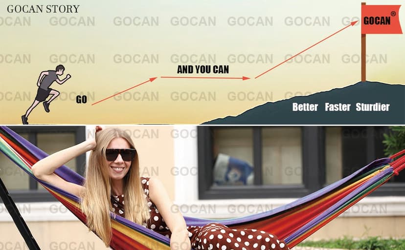 Brazilian Double Hammock 2 Person 330X150cm Load 500Pound Cotton Hammock for Patio Porch Garden Backyard Lounging Outdoor and Indoor (Beige)