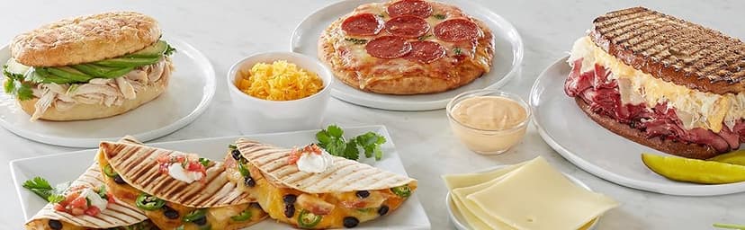 Hamilton Beach Panini Press Sandwich Maker & Electric Indoor Grill with Locking Lid, Opens 180 Degrees for any Thickness for Quesadillas, Burgers & More, Nonstick 8" x 10" Grids, Red (25462Z)