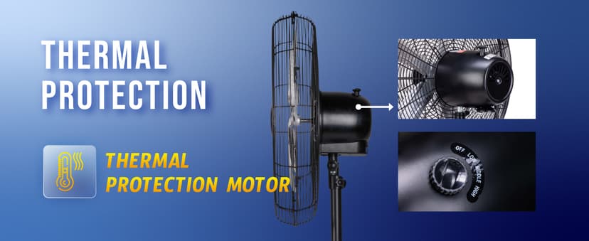 Tornado - 20 Inch High Velocity Metal Oscillating Pedestal Fan 5250 CFM - Commercial, Industrial Use Water-Resistant
