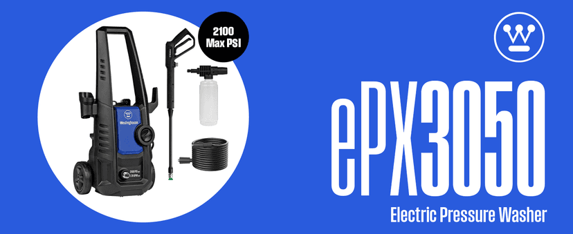 Westinghouse ePX3050 Electric Pressure Washer, 2100 Max PSI 1.76 Max GPM with Foam Cannon, for Cars/Fences/Driveways/Home/Patios