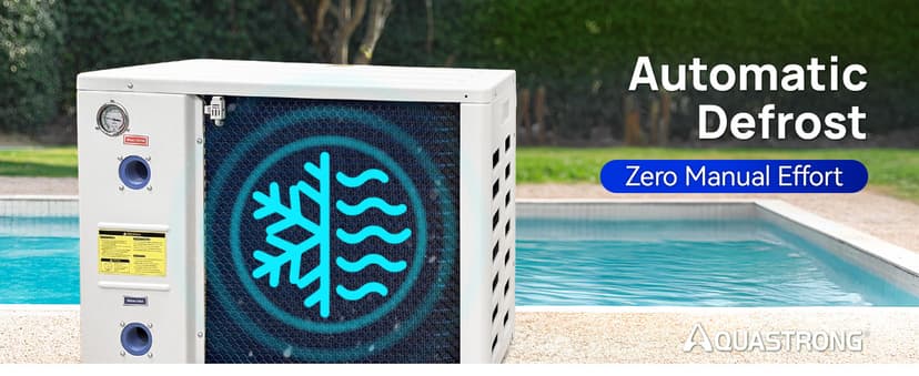 Aquastrong 35,000 BTU Inverter Swimming Pool Heat Pump, 9,000 Gallons Electric Pool Heater for Above Ground and Inground Pool, WiFi Capable Timer, Heating and Cooling Pool Heater 120V