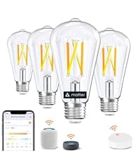 OREiN Matter Smart Light Bulb, BR30 Smart Light Bulbs 650LM 60W, Recessed Color Changing Bulbs RGBTW, Smart Flood Light Bulb Compatible with Alexa, Apple Home, Google Home, SmartThings, 4Pack