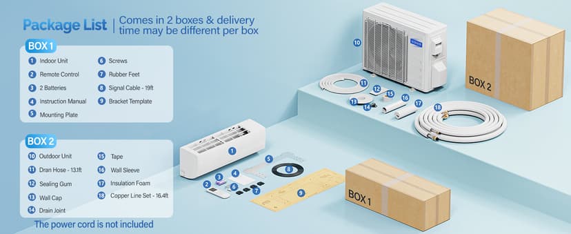 ROVSUN 9000 BTU Wifi Enabled Mini Split Air Conditioner & Heater with Inverter, 19 SEER2 Energy Saving 115V Ductless Split AC Unit with Pre-Charged Condenser, Heat Pump & Installation Kit