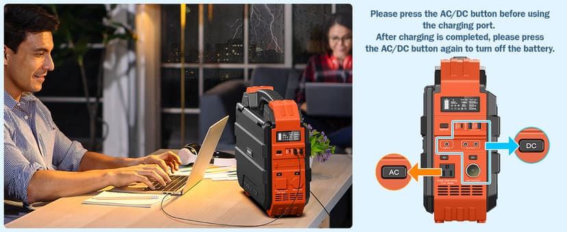 BROWEY Portable Power Station 1000W with Built-in Solar Panel, 614WH/192000mAh LiFePO4 Battery Pack, Solar Generator with AC/DC/USB/PD Outputs for Outdoor Camping, RV Travel, Emergency Preparedness