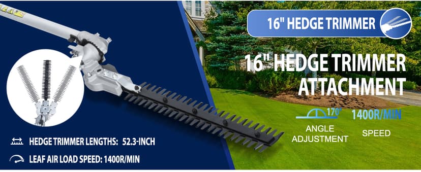 5-in-1 Weed Wacker Gas Powered – 52CC 2-Stroke String Trimmer/Edger, Pole Saw, Hedge Trimmer and Brush Cutter Blade with Extension Pole – Gas Powered Yard Tool for Landscaping (GC5080)