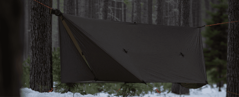 onewind 12×10 ft Hammock Tarp, Ultralight Tarp Silnylon Hammock Rain Fly Lightweight Waterproof Camping Tent Tarp with Doors, Easy to Setup with Stuff Sack, Tent Stakes, OD Green