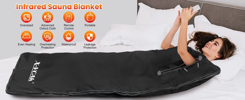 Sauna Blanket, Sauna, Portable Sauna for Home, 86-158℉, 20-60 Minutes Timer, 6 ft x 2.62 ft