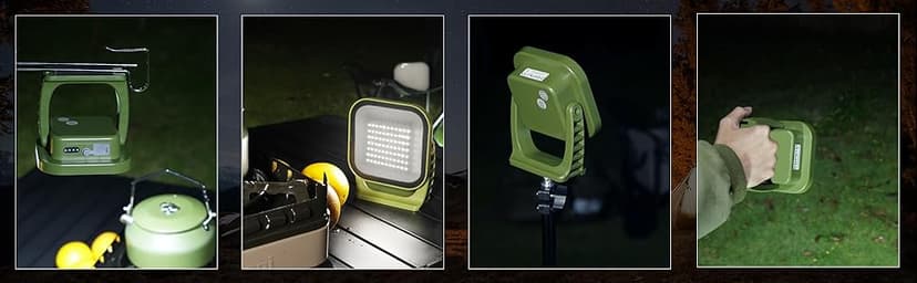 Portable Work Light, 4000LM, IP65 Waterproof Magnetic Work Lights with Stand, 12000mAh PowerBank LED Rechargeable Lights, 1/4” Threaded Port Flood Light for Job Site, Car Repairing