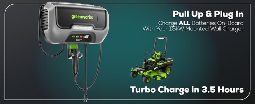 Greenworks 80V 60" Zero Turn, (2) 12.0Ah + (4) 8.0Ah Batteries + Wall Charger
