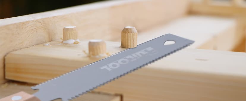 RUITOOL Japanese Hand Saw 6 Inch Double Edge Sided Pull Saw Ryoba SK5 Flexible Blade 14/17 TPI Flush Cut Beech Handle Wood Saw for Woodworking Tools