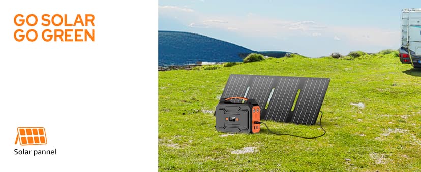Solar Powered Generator 200W Peak/100W Rated, Portable Solar Generator Power Station with Solar Panels 40W Included, 146Wh Solar Power Bank with AC Outlet 110V for Home Use Camping Outdoor Adventure