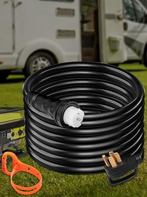 Vevor 75Ft 50 Amp Generator Extension Cord 4 Wire 8 Gauge Generator Cord 125V 250V Generator Power Cord N14-50P & SS2-50R & CS6364 Twist Lock Connectors : Everything Else
