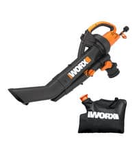 WORX 12 Amp Trivac 3-in-1 Electric Leaf Blower/Mulcher/Vacuum WG509 Metal Impeller for Fine Mulching