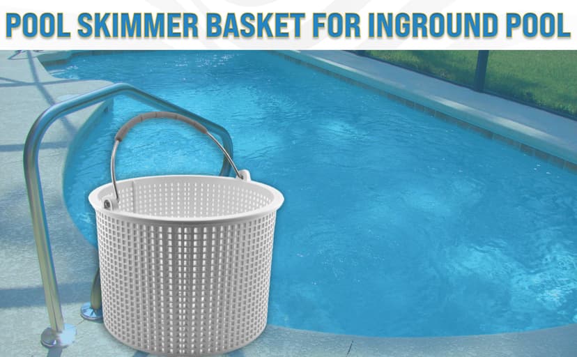 Swimables Pool Skimmer Basket for Inground Pool Compatible with Hayward Skimmer Basket and Pool Filter Basket SP1082CA | Built-in Brass Weight | 316 Stainless Steel Handle & Convenient Rubber Grip