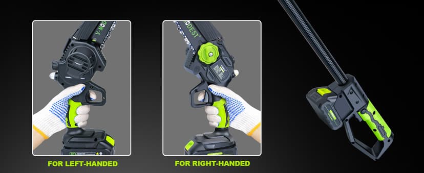 2-in-1 Cordless Pole Saw, 6 Inch Brushless Pole Chainsaws Mini Handheld Chainsaw with 2× 21V Batteries, 6.5lb Lightweight, Auto Oiling, 15 FT MAX Extension Pole Saws for Tree Trimming