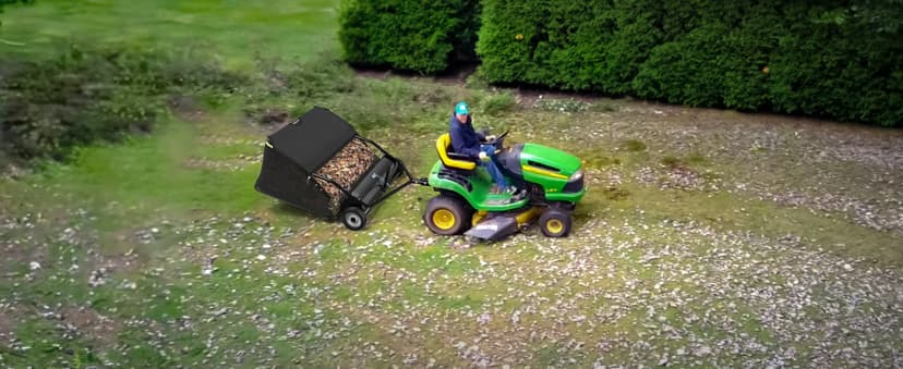 YINTATECH 48" Lawn Sweeper, Tow Behind Leaf Collector, Pine Needle, Pine Cone, Grass Sweeper,Black