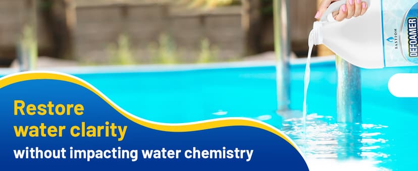 Hot Tub Defoamer - Pool, Fountain, & Spa - Antifoam Concentrate - Silicone Emulsion - Quickly Removes & Prevents Foam in Water - Eco Friendly & Safe Formula - No Harsh Chemicals - 1/2 Gallon (64 oz.)