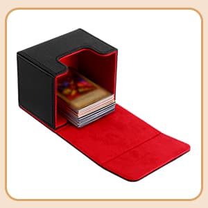 Weewooday 2 Boxes Leather Deck Card Boxes Large Size Fit 100 Plus Sleeved Cards Deck Game for Collectible Playing Compatible with Mtg Tcg(Vertical,White, Black)