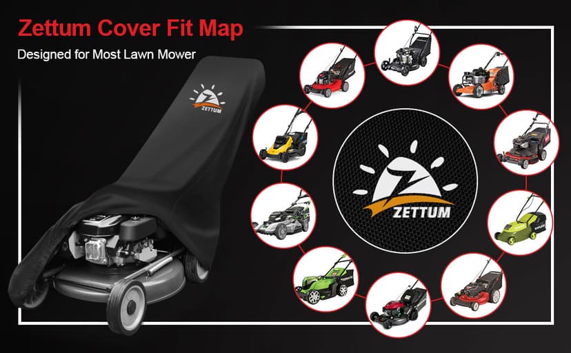 Push Lawn Mower Cover - Walk Behind Lawn Mower Covers Waterproof Heavy Duty, 600D Outdoor Push Mower Cover Universal with Storage Bag for Greenworks, EGO, Craftsman, Husqvarna, Honda and More