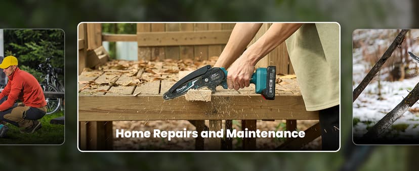 Seesii Mini Chainsaw Cordless 6-inch, Handheld Electric Power Chain Saw with 2 Batteries, for Tree Trimming Wood Cutting, Best Gifts for Dad, Husband