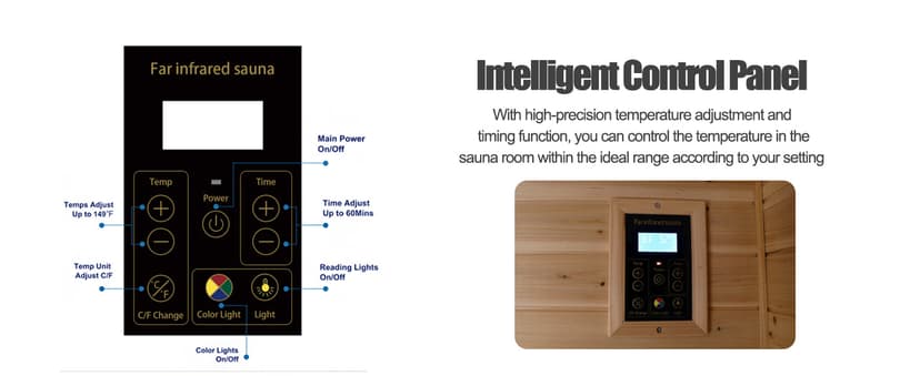 Outdoor Sauna 3 Person Infrared Sauna, Infrared Saunas for Home, 1950W Low EMF Far Infrared Sauna Old Fir Wooden Sauna with Beauty Red Light, Foldable Seat, Bluetooth, Chromotherapy Lamp, Reading Lamp