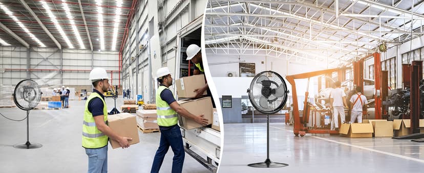 5300 CFM 20" Outdoor Pedestal Fan with Misting, Industrial Pedestal Fan with 3 Speeds, Stand up Fans Heavy Duty with IP44 Enclosed Motor, Adjustable Tilt, UL Listed for Garden Barn