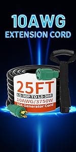 HUANCHAIN 12/3 Gauge Heavy Duty Outdoor Extension Cord 100 ft Waterproof with Lighted end, Flexible Cold-Resistant 3 Prong Electric Cord Outside, 15Amp 1875W 12AWG SJTW, Yellow, ETL