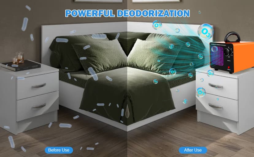 Ozone Generator 80,000mg/h, Ozone Machine Odor Removal Ozone Odor Eliminator Ozonator Air Ionizer Deodorizer for Home/Car/Smoke/Pet Odor