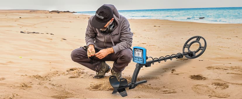 OMMO Metal Detector for Adults With Adjustable Stem, 5 Detection Modes, Higher Accuracy Gold Detector, IP68 Waterproof Coil for Detecting Treasure