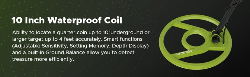 Metal Detector for Adults, Rechargeable Battery for 20H Typical Use, 5 Professional Mode with Higher Accuracy 10” Waterproof Coil for Gold Detecting