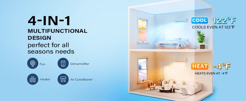 ROVSUN 9000 BTU Wifi Enabled Mini Split Air Conditioner & Heater with Inverter, 19 SEER2 Energy Saving 115V Ductless Split AC Unit with Pre-Charged Condenser, Heat Pump & Installation Kit