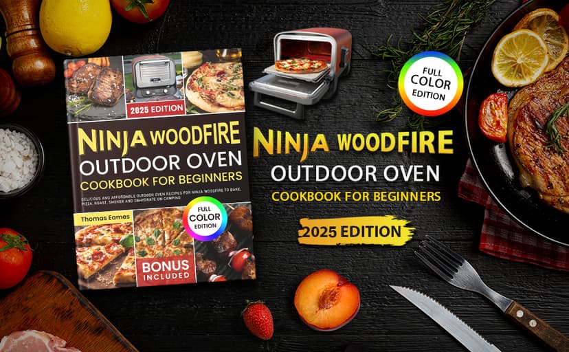Ninja Woodfire Outdoor Oven Cookbook for Beginners: Delicious and Affordable Outdoor Oven Recipes for Ninja Woodfire to Bake, Pizza, Roast, Smoker and Dehydrate on Camping (Color Edition)