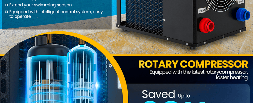 16184 BTU Pool Heater, for 6000 Gallons Above Ground Pools,Swimming Pool Heaters,120V/60Hz with Digital Display Multi-Protection