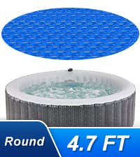 Hot Tub Spa Solar Bubble Cover Blanket for Round Inflatable Hot Tub Spa Pool Thermal Insulation Floating Bubble Wrap Covers (6 Ft)
