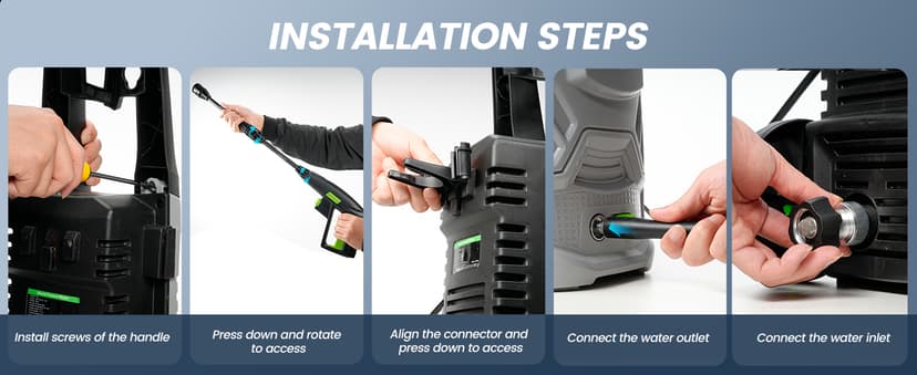 Pressure Washer, 4200PSI 2.6 GPM Power Washer with Foam Cannon 23FT Hose PATOOLIO Electric High Pressure Washer for Fences, Patios, Decks, Patios and Cars Powerwasher