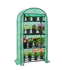 EAGLE PEAK 9x4 Lean-to Portable Walk-in Greenhouse, Pop-up Indoor Outdoor Garden Green House, Zippered Doors and Window, PE Cover, Green