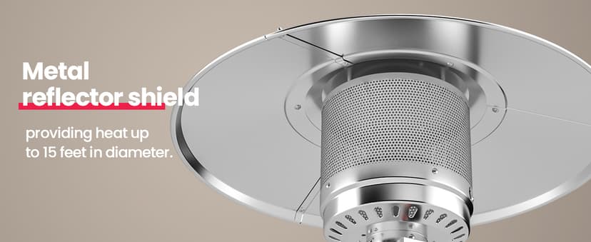 PAMAPIC 48000 BTU Patio Heater, Outdoor Propane Heater 2 in 1 Table Design, Double-Layer Stainless Steel Burner, Wheels, Triple Protection System, Outdoor Heater for Home and Residential,Black