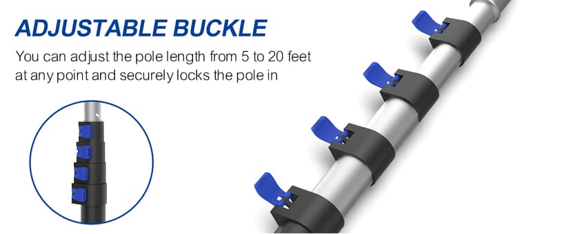 26FT Reach Pole Saws for Tree Trimming, Manual Pruning Pole Saw with 5-20FT Telescoping Extension Pole, Tree Pruner Tree Trimmer with 19" 3X Detachable Saw for Yard Garden Trees Palms Shrubs