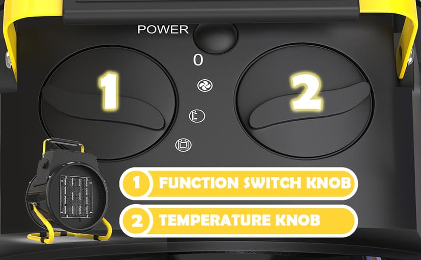 Outdoor Heaters for Patio, 1500W Portable Garage Heater with Overheat Protection & 3S Fast Heating, Non-Slip Cushion, Electric Space Heater for Patio, Garage, Greenhouse, Bedroom, Black