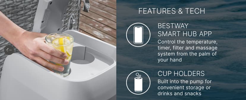 Bestway Coleman Sicily AirJet Large Round 5 to 7 Person Inflatable Hot Tub Portable Outdoor Spa with 180 AirJets and EnergySense Cover, Grey