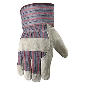 Wells Lamont 2 Pair Pack Men's Leather Work Gloves with Heavy Duty Reinforced Palms, Large (4006N-WNW) , Grey